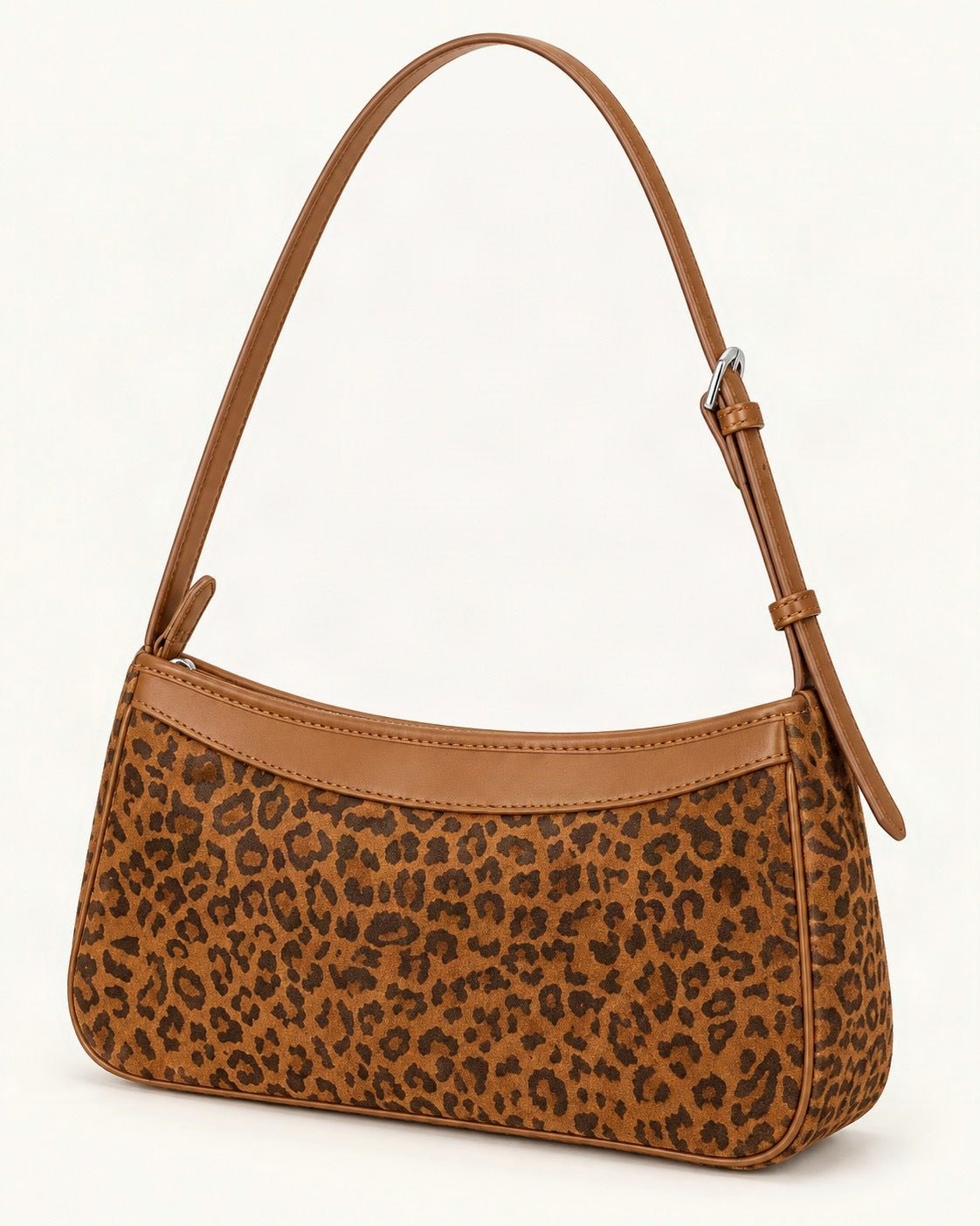 Suede and Cowhide Small Crossbody Bag — front three-quarter view on a warm white background