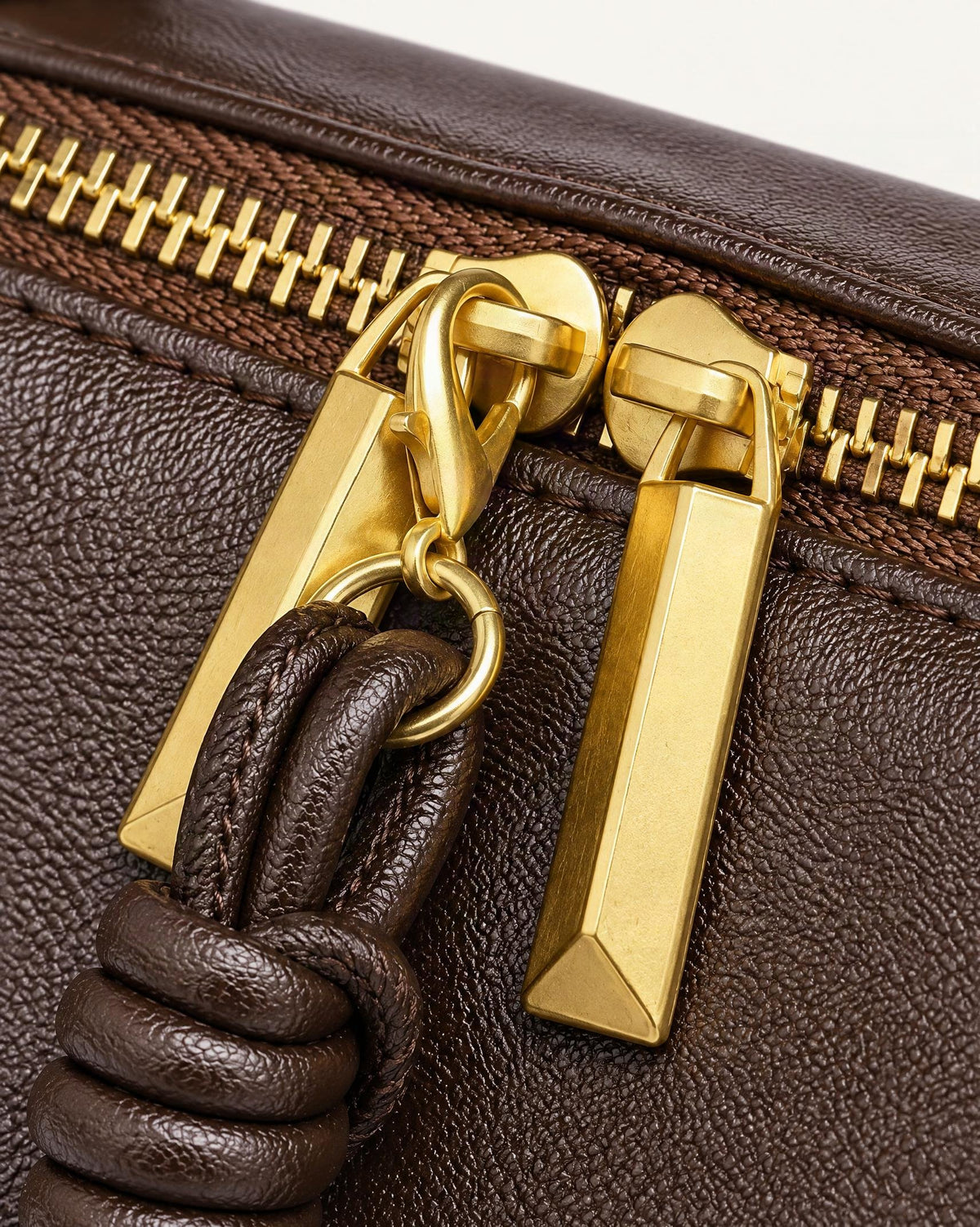 Cowhide Leather Small Crossbody Bag hardware and cowhide detail, close up