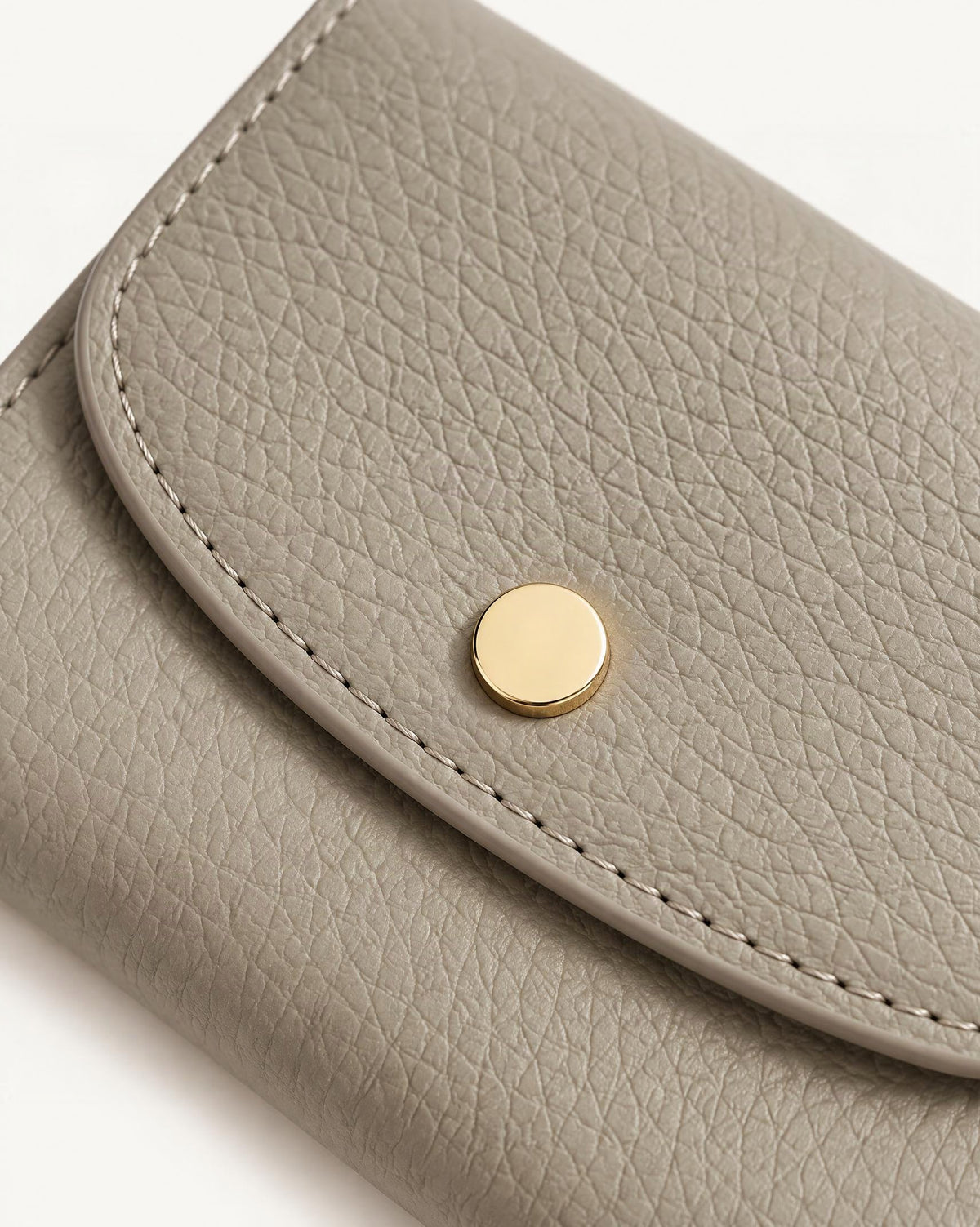 Cowhide Mini Coin Purse Wallet with RFID Card Slots hardware and cowhide detail, close up