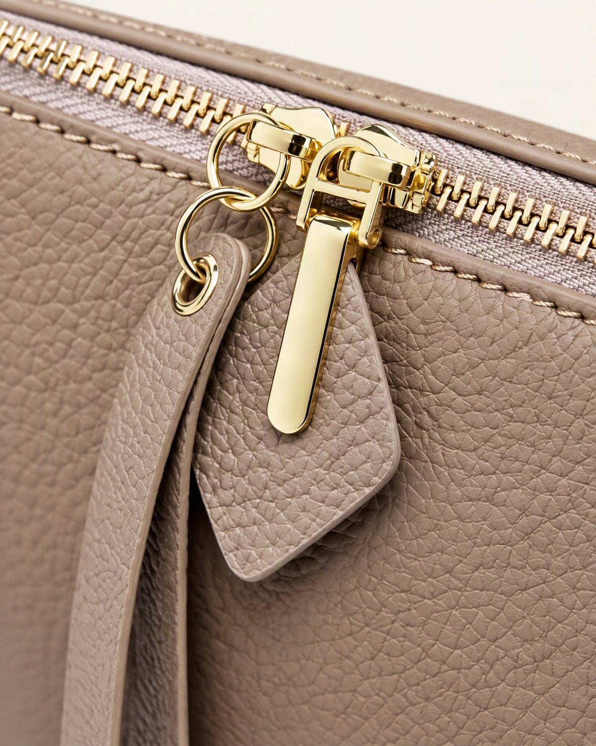 Top-Grain Cowhide Small Boston Bag hardware and cowhide detail, close up