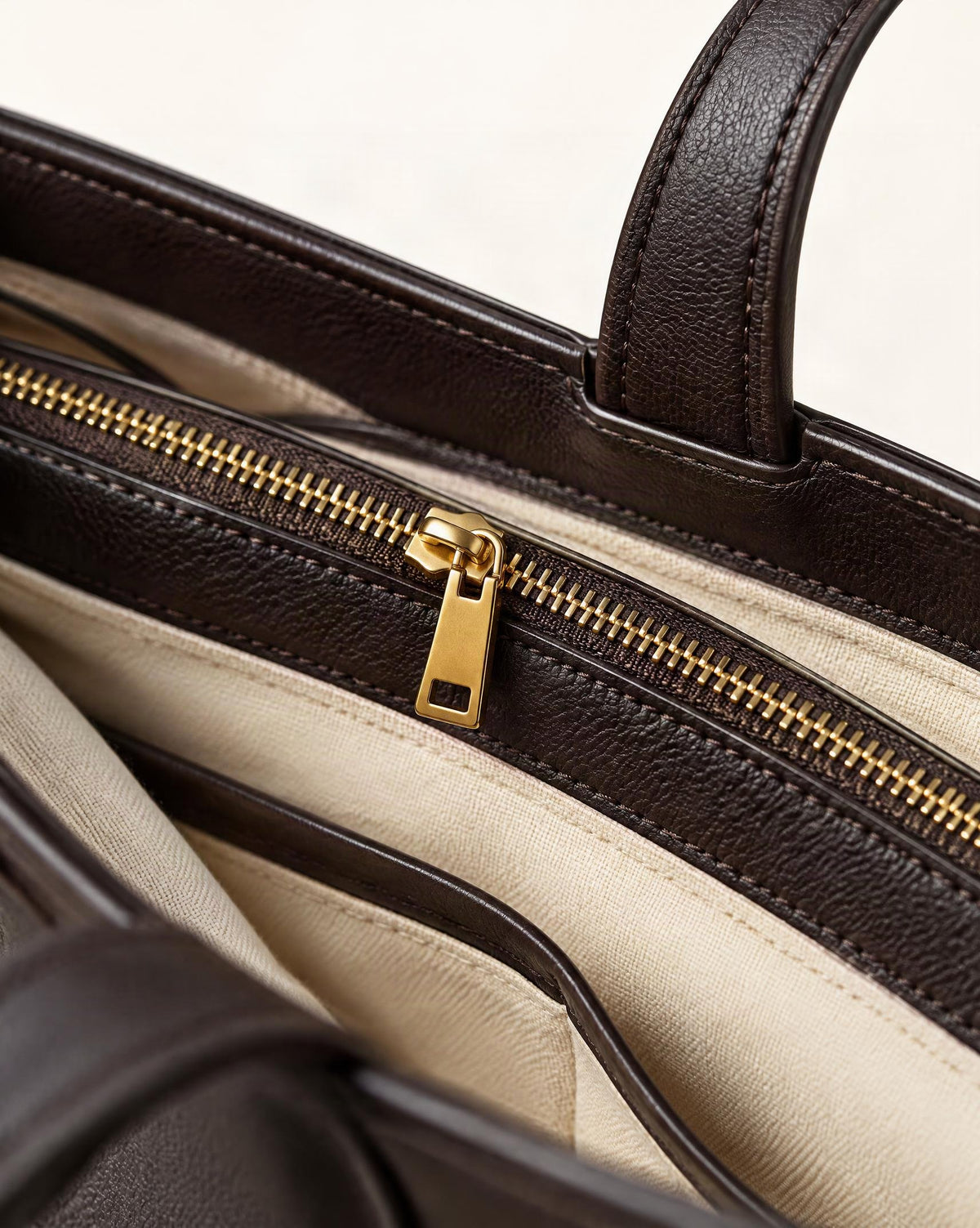 Cowhide Leather Tote Bag with Crossbody Strap hardware and cowhide detail, close up
