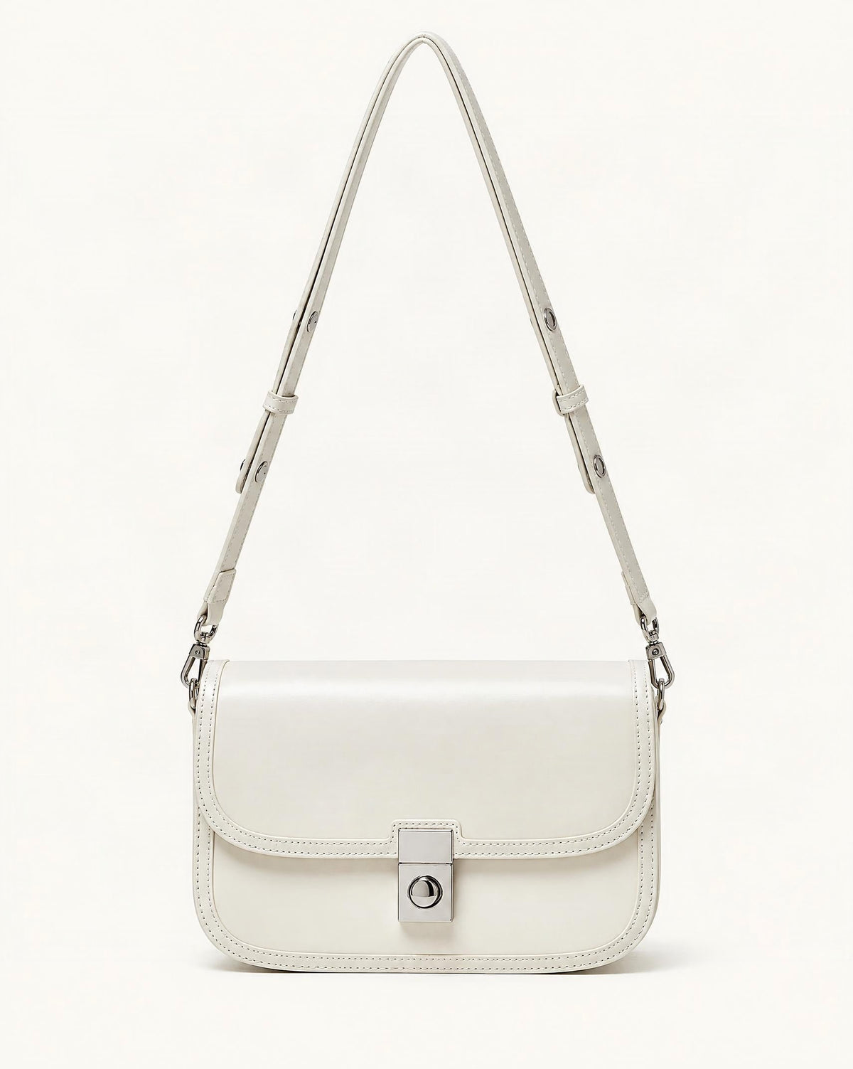 Cowhide Leather Messenger Crossbody Bag – Color Options — straight-on front view on a warm white background