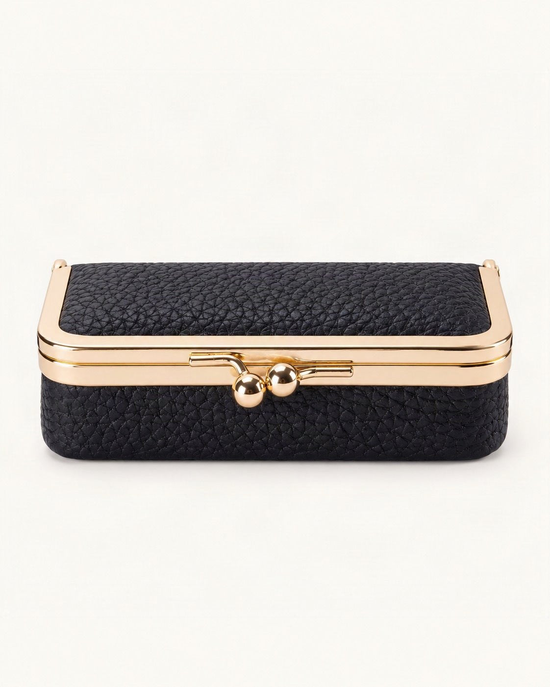 Top-Grain Cowhide Lipstick and Jewelry Pouch with Mirror — straight-on front view on a warm white background