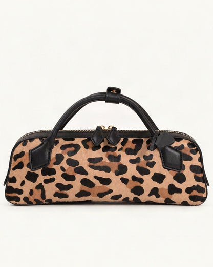 Top-Grain Cowhide Small Plus Top-Handle Shoulder Bag — straight-on front view on a warm white background