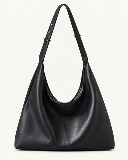 Lambskin Small Hobo Tote Bag — straight-on front view on a warm white background