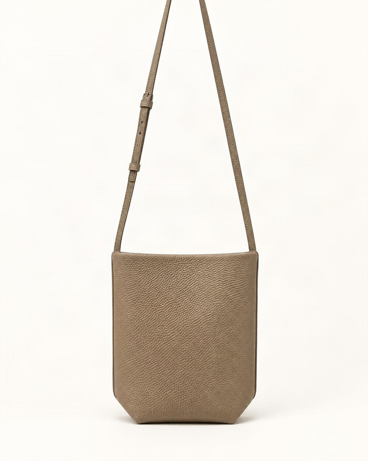 Top-Grain Cowhide Mini Bucket Crossbody Bag – Color Options — straight-on front view on a warm white background