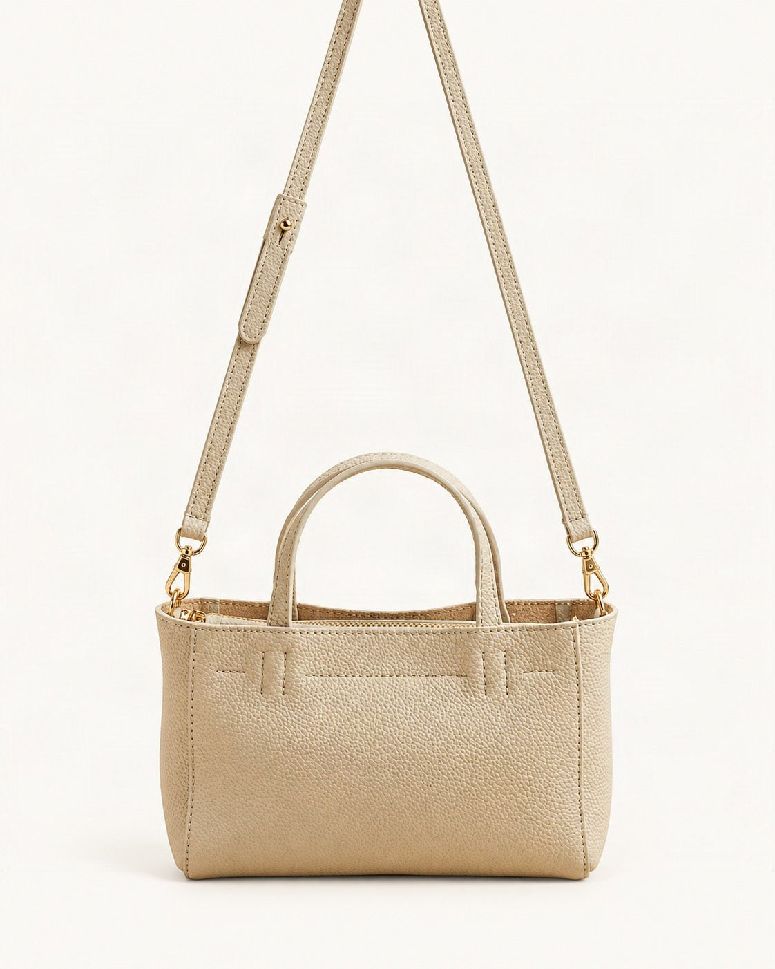 Top-Grain Cowhide Mini Tote Bag – Color Options — straight-on front view on a warm white background