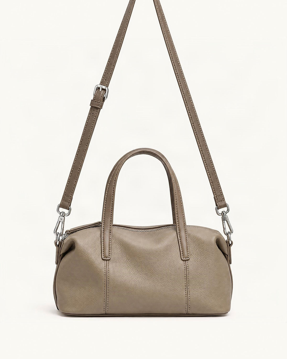 Top-Grain Cowhide Soft Pillow Bag – Retro Boston Crossbody — straight-on front view on a warm white background