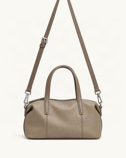 Top-Grain Cowhide Soft Pillow Bag – Retro Boston Crossbody — straight-on front view on a warm white background