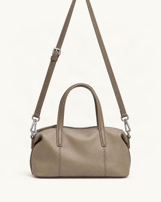 Top-Grain Cowhide Soft Pillow Bag – Retro Boston Crossbody — straight-on front view on a warm white background