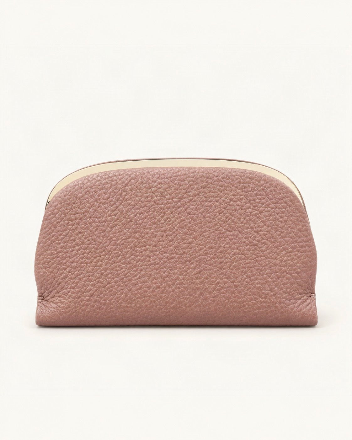 Top-Grain Cowhide Coin Purse — straight-on front view on a warm white background