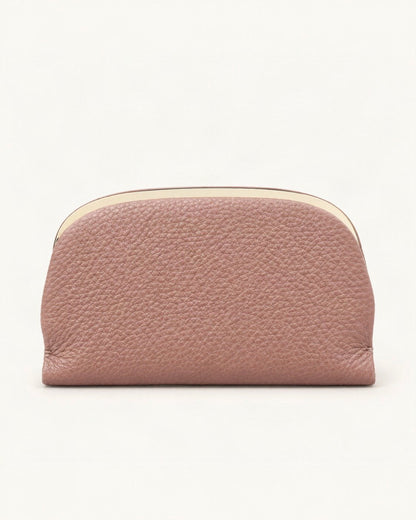 Top-Grain Cowhide Coin Purse — straight-on front view on a warm white background
