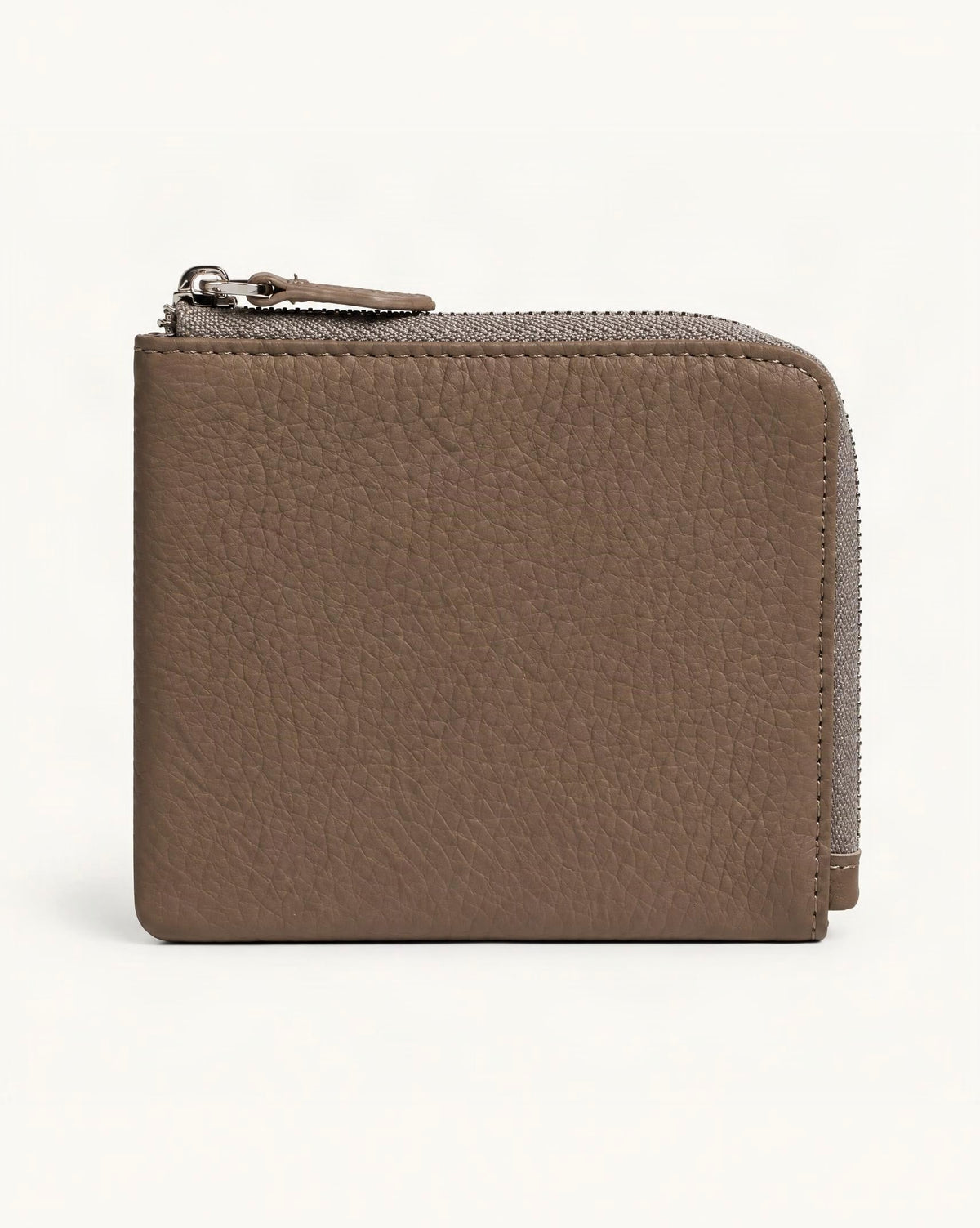 Cowhide Leather Short RFID-Blocking Wallet — straight-on front view on a warm white background